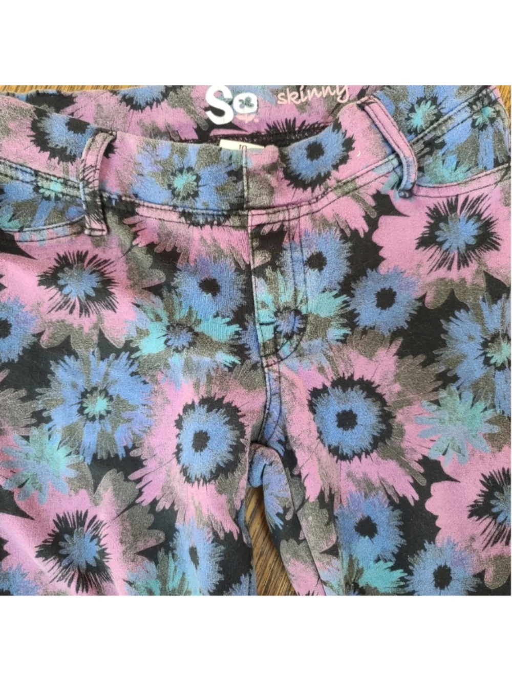 Girls Old Navy Pink Waffle Thermal & SO Skinny Floral Jeans Set Size 10 / L (10-